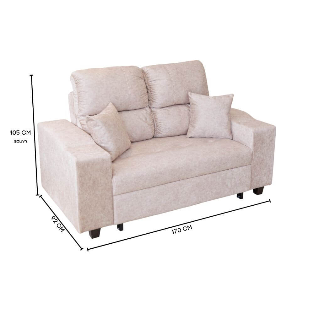โซฟาเบด CCR FURNITURE รุ่น NEW YORK (นิวยอร์ก) ขนาด 170 cm. ผ้ากำมะหยี่ฮอลแลนด์ สีครีม (001-2)_3